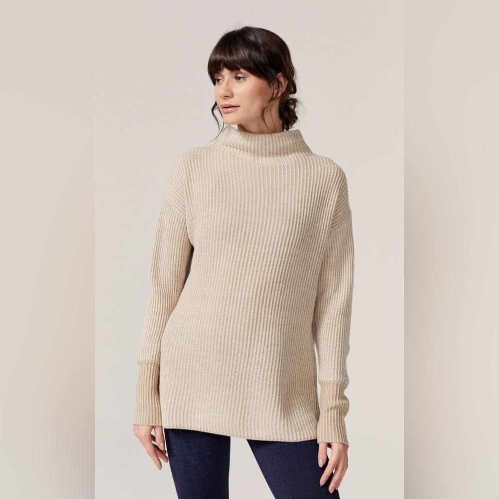 Varley Cream Turtleneck Sweater